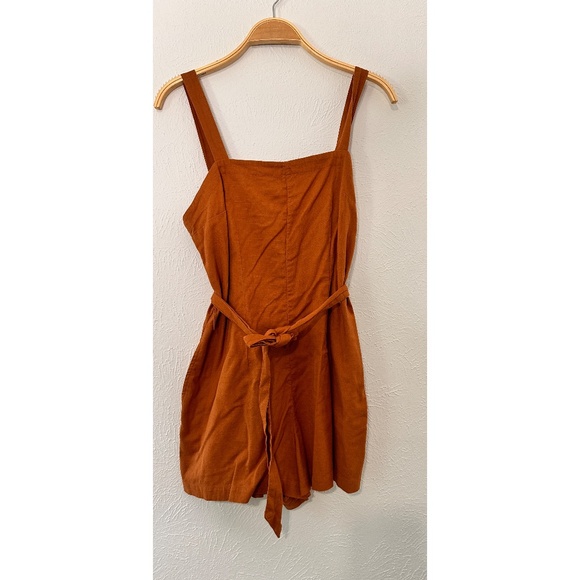 Abercrombie & Fitch Pants - Abercrombie & Fitch Reddish Brown Adjustable Strap Belted Romper, w/ Pockets, M